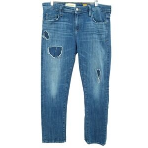 Pilcro Anthropologie Hyphen  Distressed Patch Denim Jeans Women Size  31
